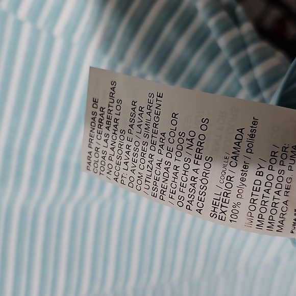 Puma‎ Striped Polo Shirt Legacy Print Blue Small NWT - Picture 5 of 6